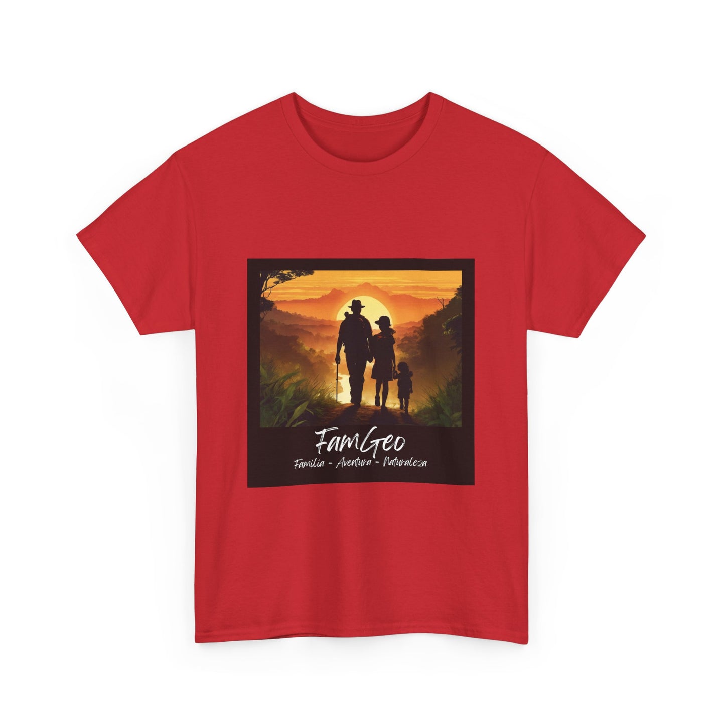 Camiseta Unisex de Manga Corta con Logo de FamGeo (Familia-Aventura-Naturaleza)