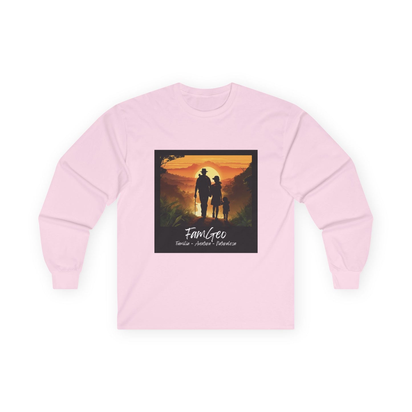 Camiseta Unisex de Manga Larga con Logo de FamGeo (Familia-Aventura-Naturaleza)