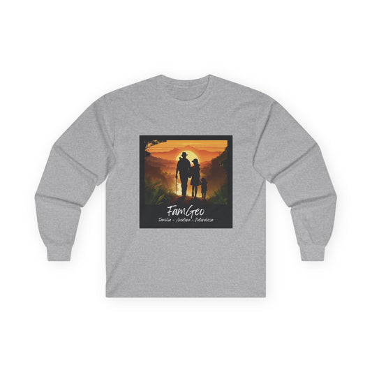 Camiseta Unisex de Manga Larga con Logo de FamGeo (Familia-Aventura-Naturaleza)