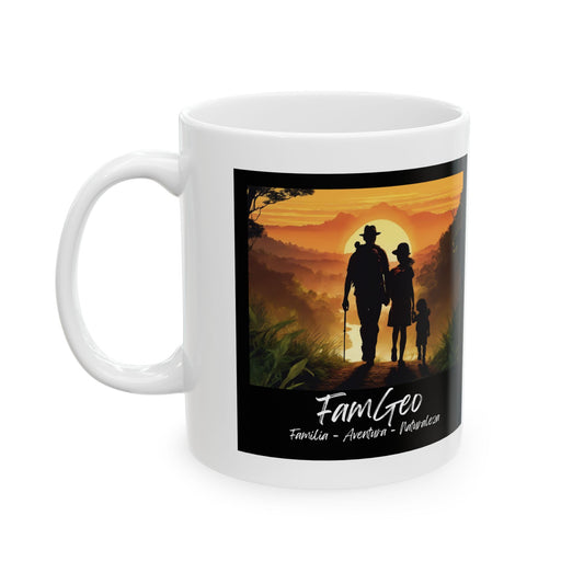 Mug con Logo FamGeo - 'Mantenganse Curiosas' Design - 11oz & 15oz