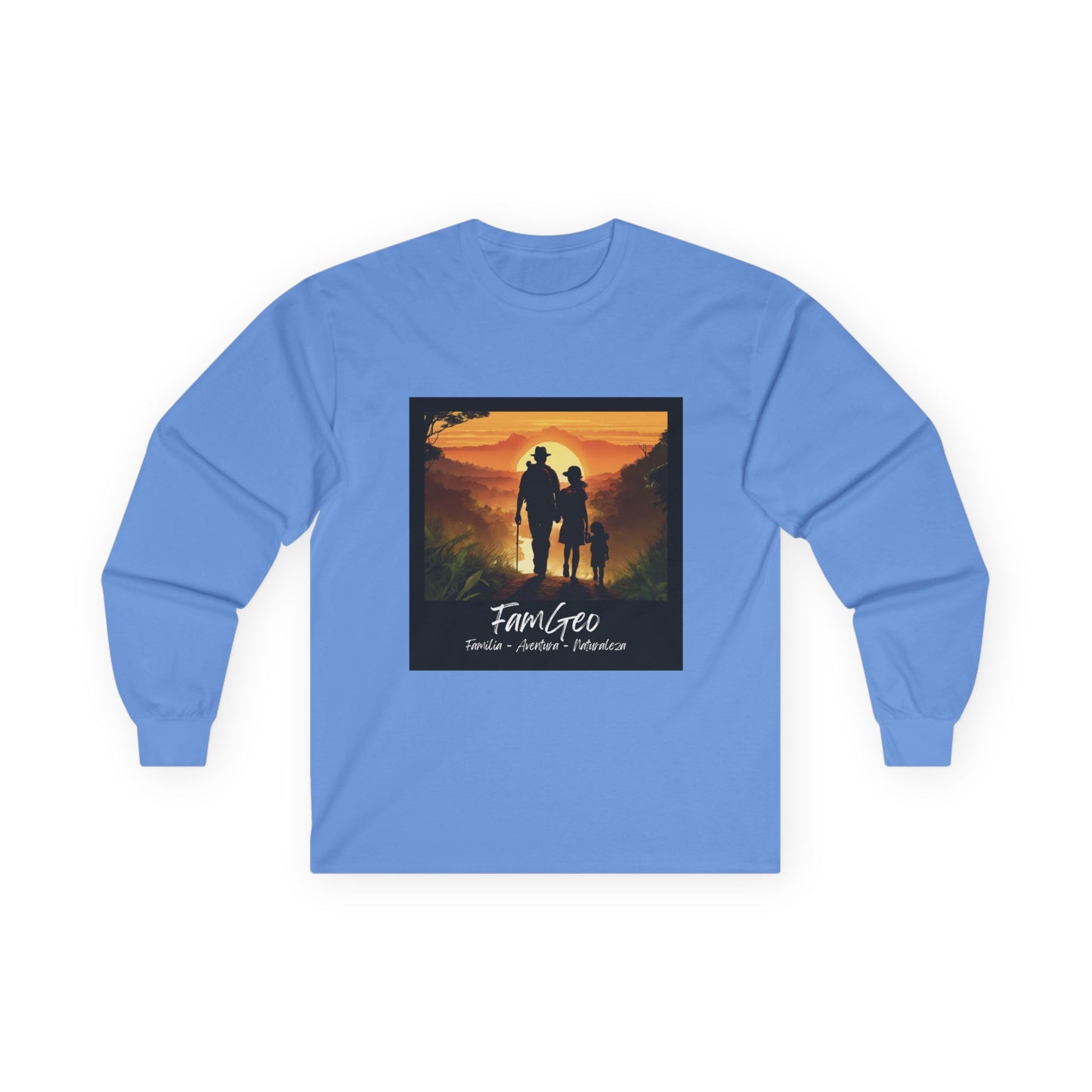 Camiseta Unisex de Manga Larga con Logo de FamGeo (Familia-Aventura-Naturaleza)